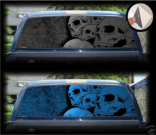 ClearFocus REAR WINDOW GRAPHIC SINISTER SKULLS 2 colors
