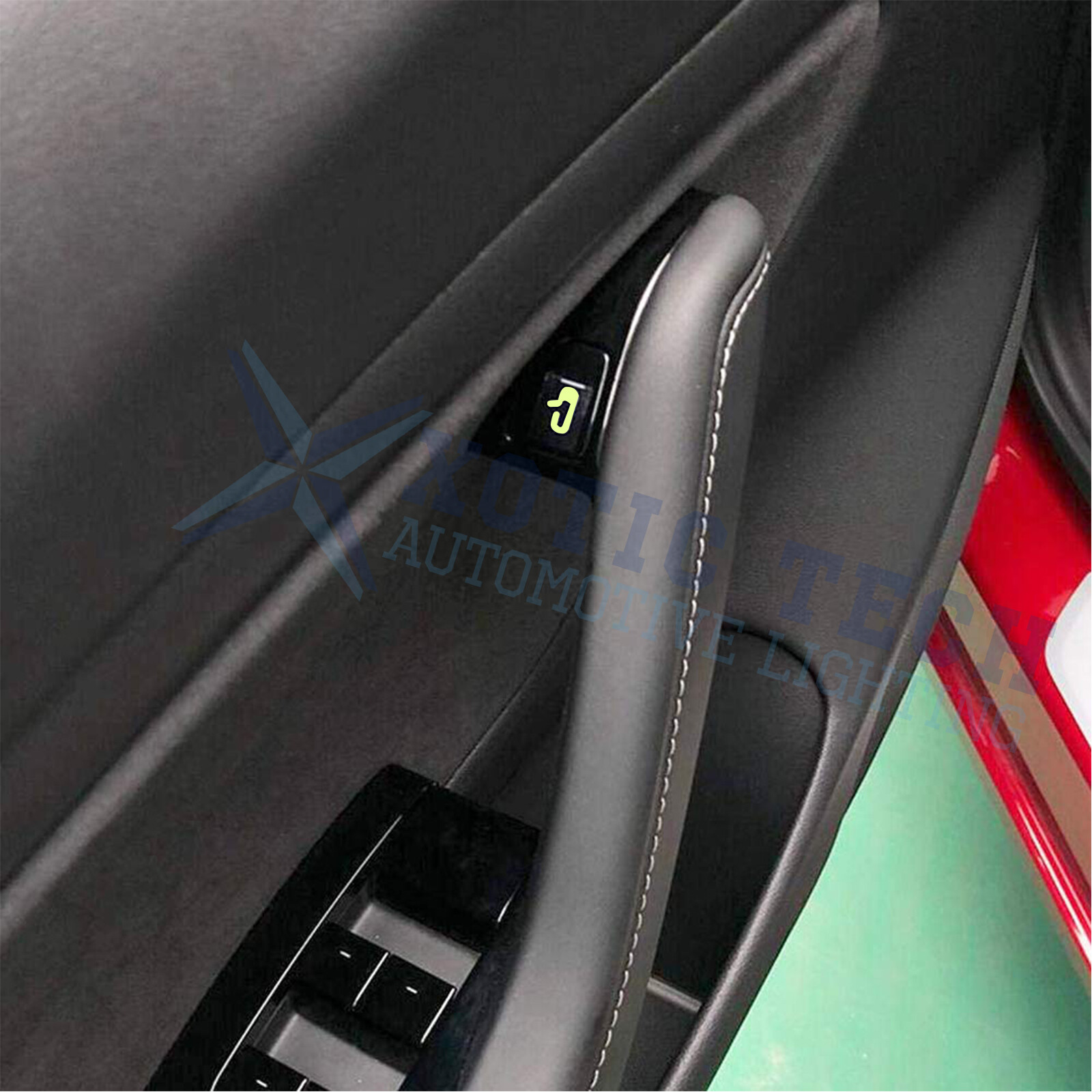For Tesla Model 3 Y Door Exit Luminous Open Button Sticker Decal Kit (Set of 8)