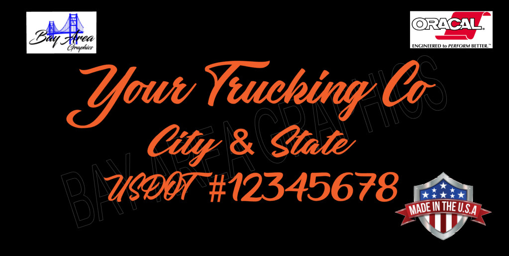 Set of 2 Truck Door Decals Custom USDOT Company Name City State