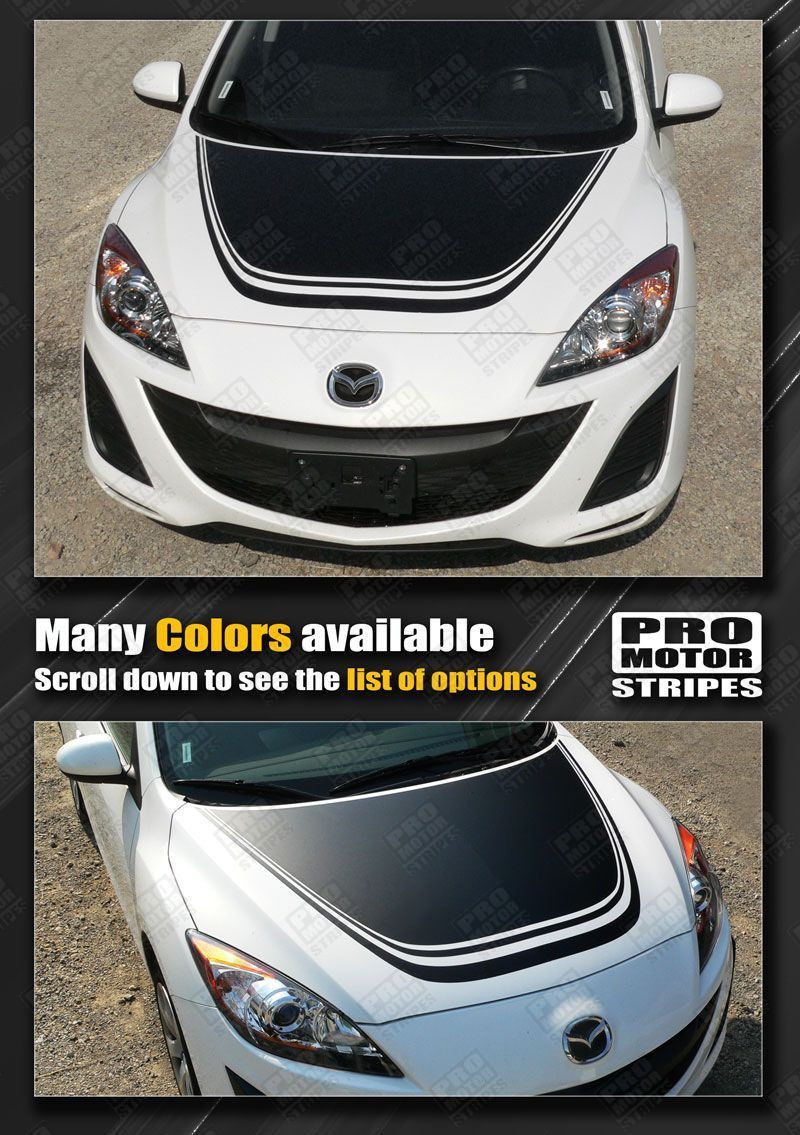 Mazda 3 2009-2013 Hood Accent Rally Racing Stripe Decal (Choose Color)