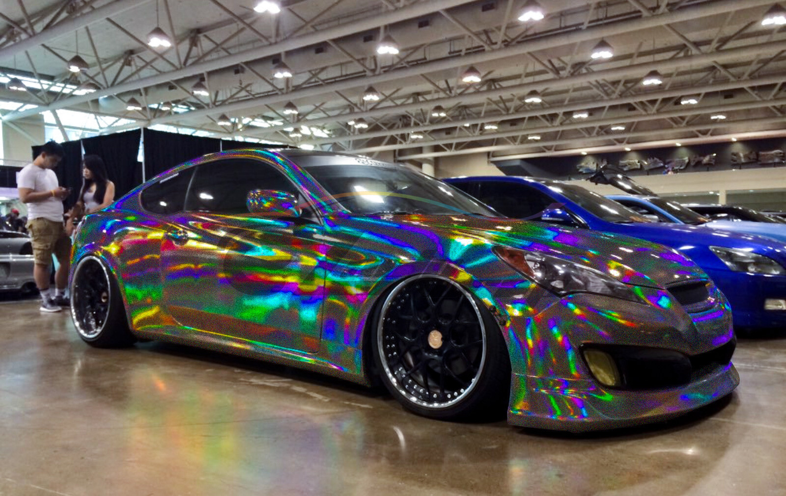 Holographic Glitter Black Rainbow Chrome Car Vinyl Wrap Sticker Decal Sheet