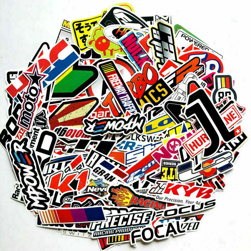 100PCS JDM Stickers Bomb Pack Car Motorcycle Racing Motocross Helmet Vinyl Decal