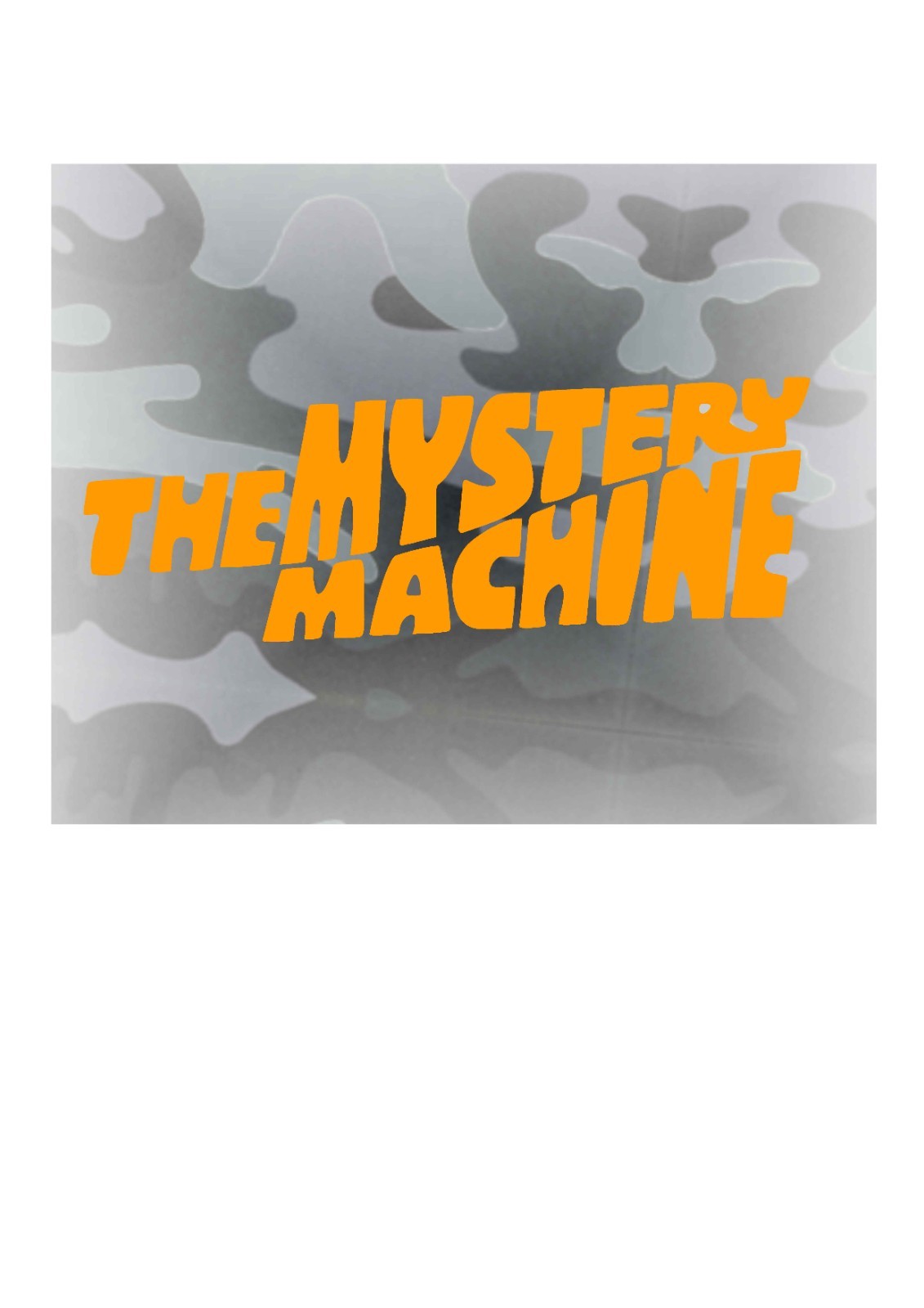 The mystery machine decal in Orange x 1, size 170mm x 62mm,