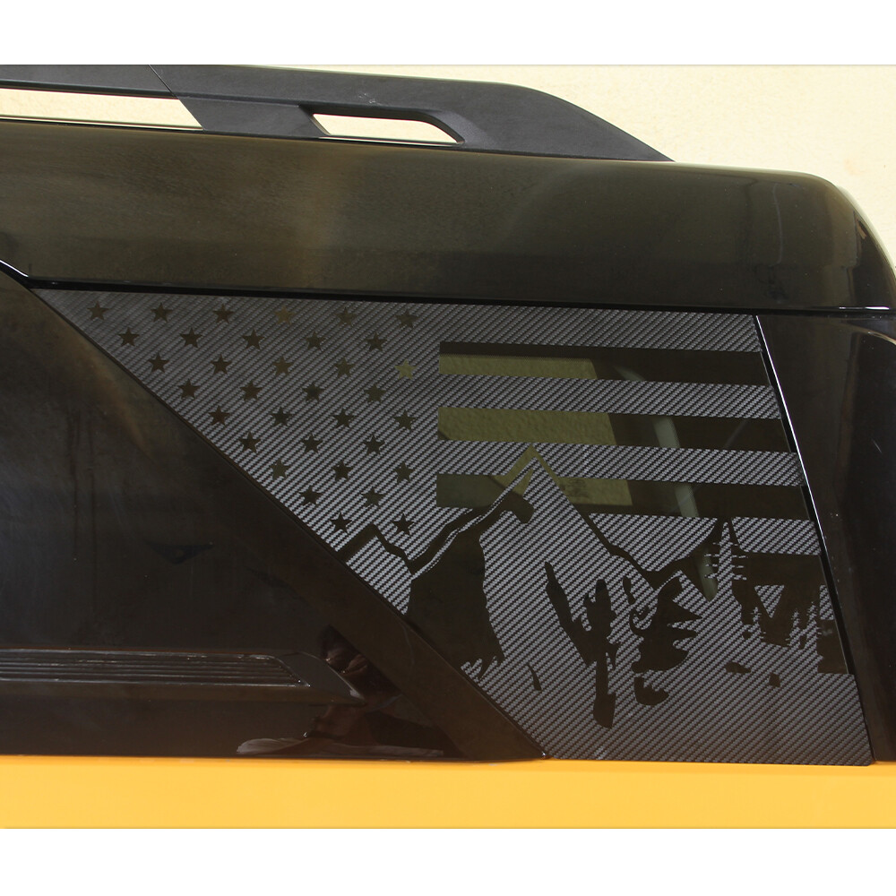 ✅ Rear Side Window Sticker Cover Trim American Flag For Ford Bronco Sport 2021+