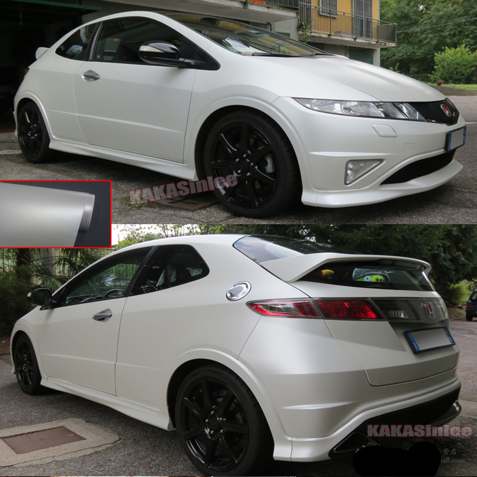 Full Car Wrap – Satin Matte Metallic Chrome Vinyl Sticker Decal Bubbles Free CF