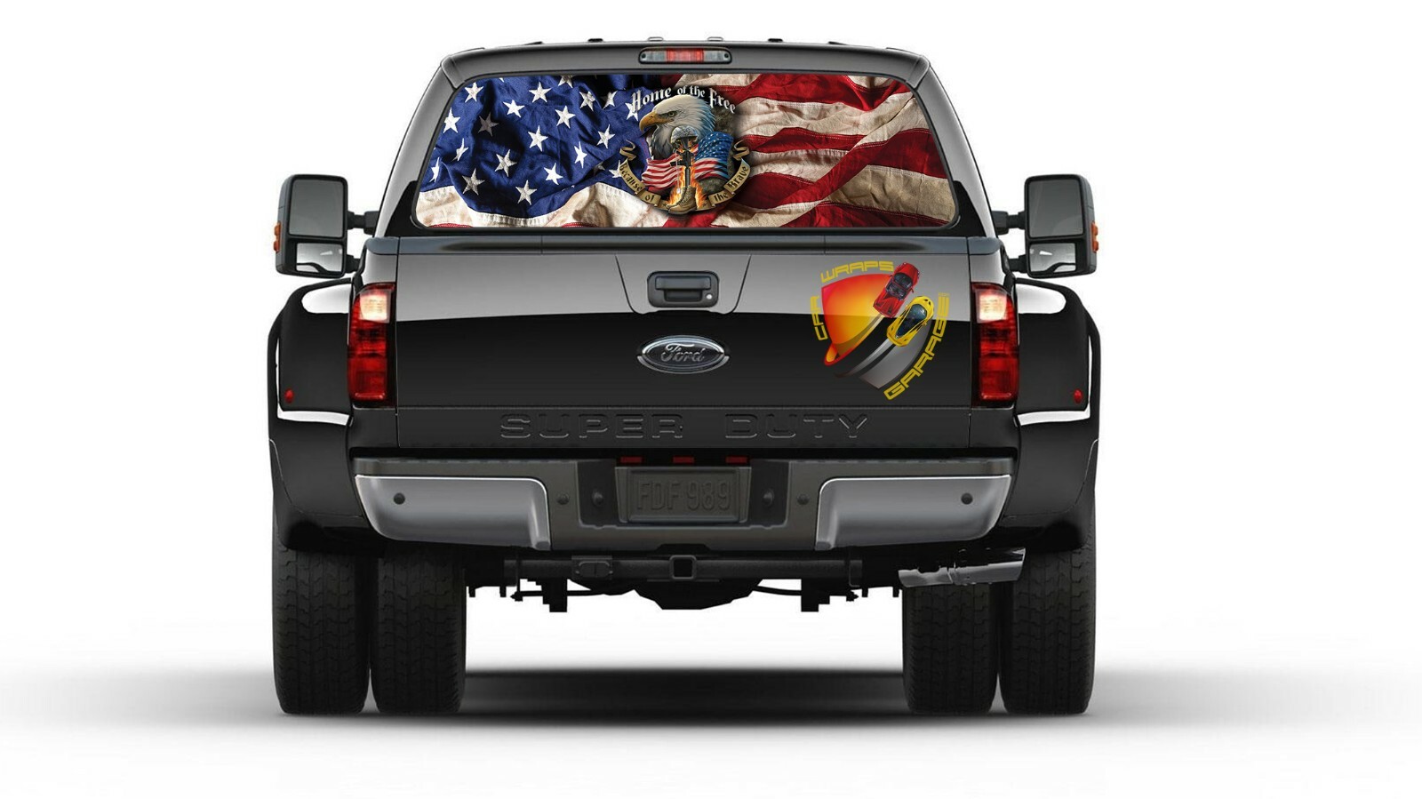 American Flag Veterans Patriotic Rear Window Graphic Perforated Decal Vinyl