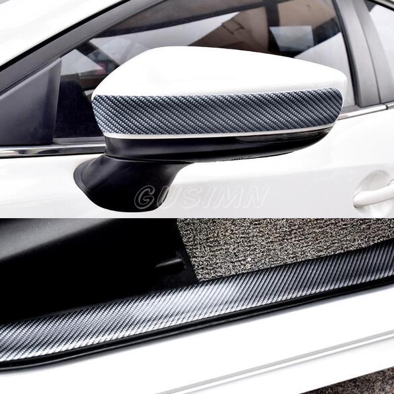 Accessories Carbon Fiber Vinyl Car Door Sill Scuff Cover Plate Sticker Protector