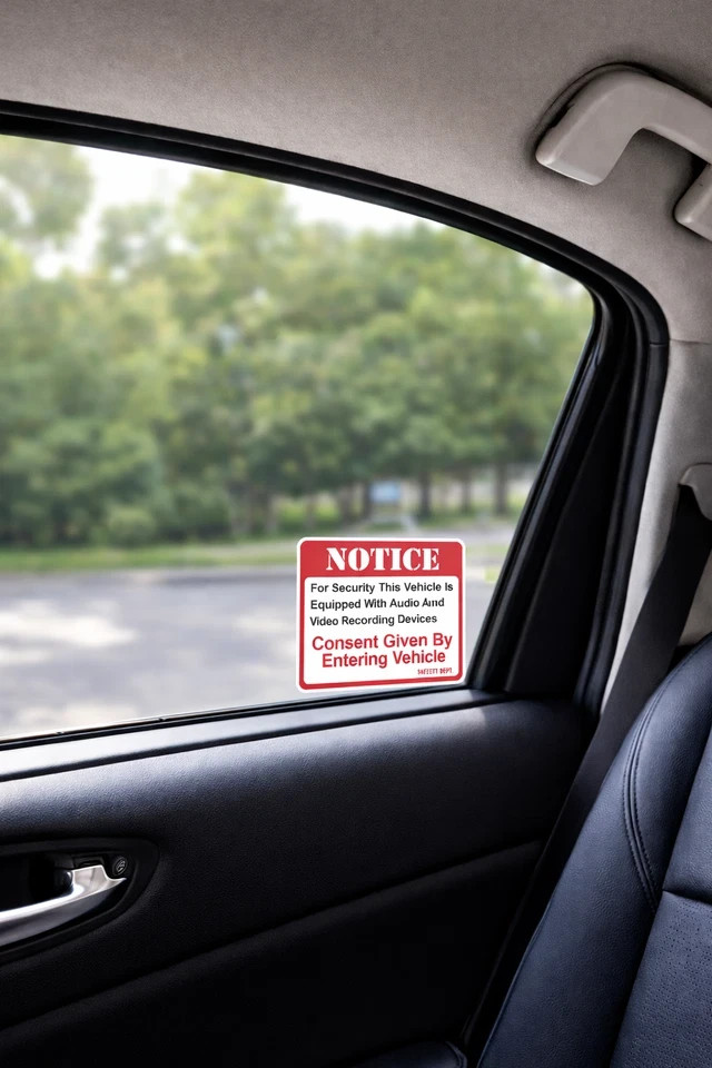 Notice For Security This Vehicle Is Equipped Audio 1 Pair of Stickers P925