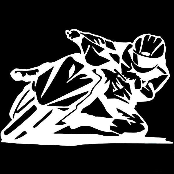 CAR MOTORCYCLE HOOD FENDER TANK DECORATION DECAL STICKER KNEE DOWN WHITE