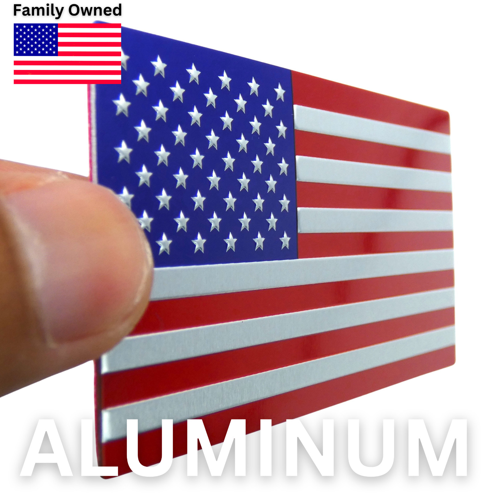 ALUMINUM American Flag Decal Sticker Car, Motorcycle, SUV, Truck, Patriotic