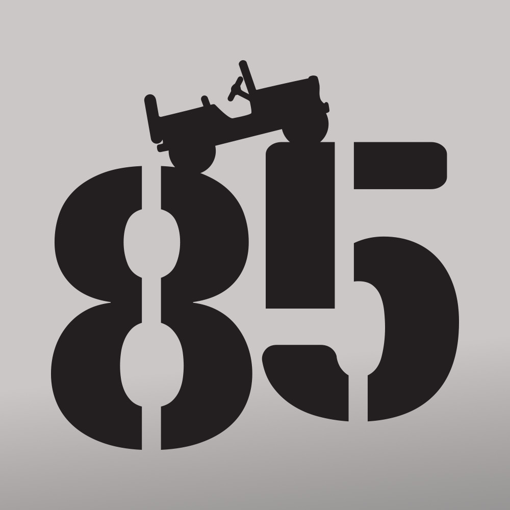85th Anniversary military stencil decal for Jeep SET OF 2 Custom design