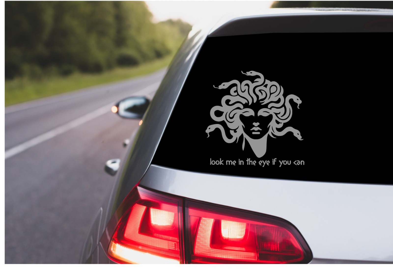 Medusa Car Decal, Oracal Vinyl Sticker Look me on the eye if you can