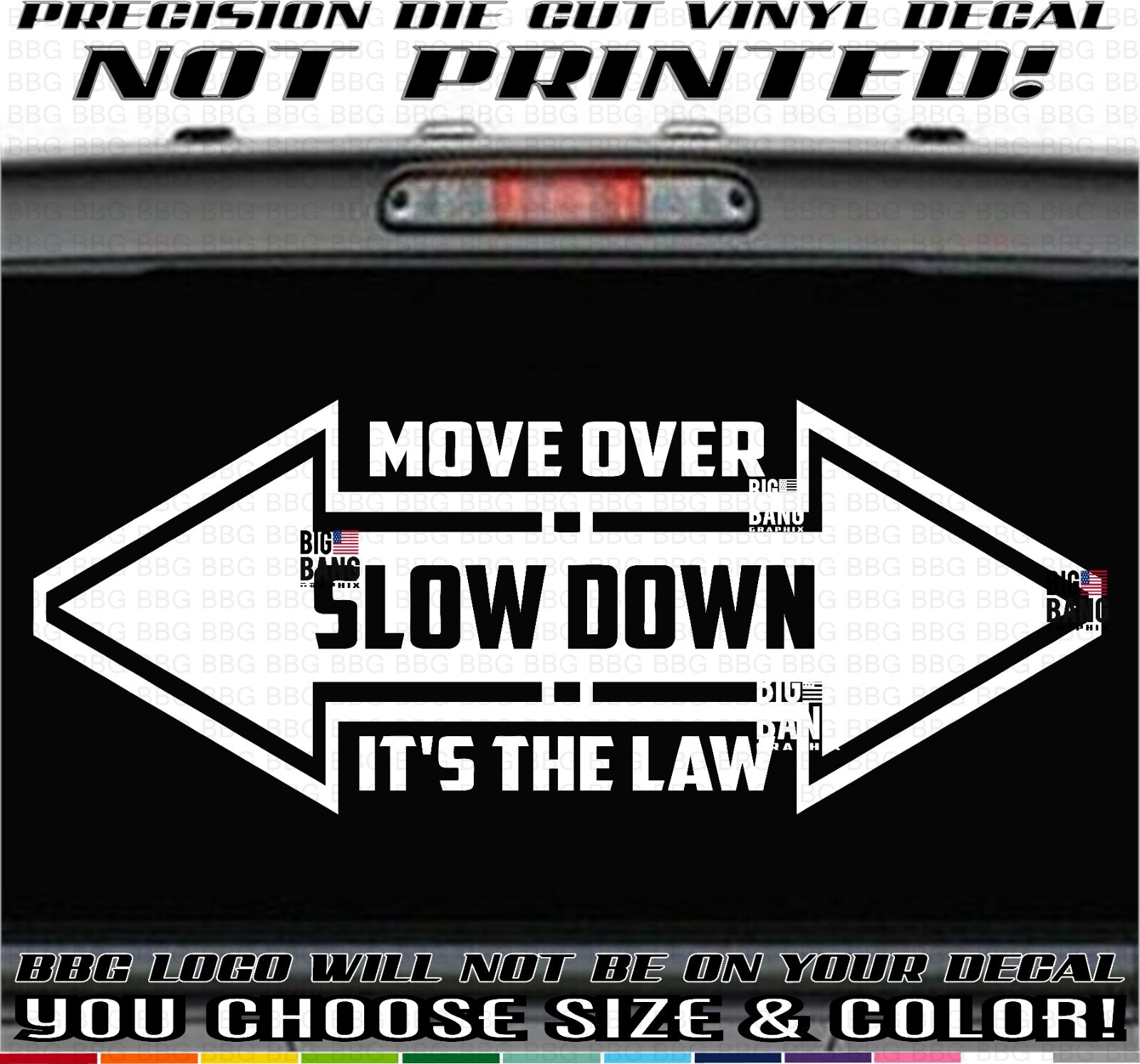 Tow Truck Decal Sticker Owner Operator Emergency Vehicle Slow Down Move Over LAW
