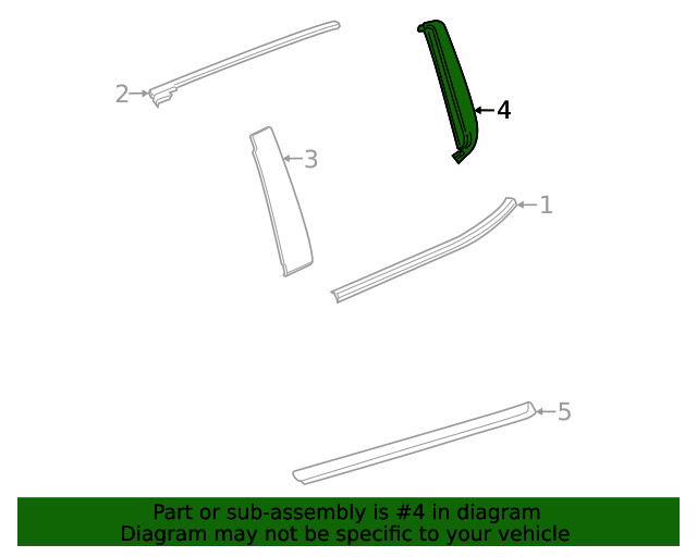 Genuine GM Rear Passenger Side Door Window Frame Rear Applique 87849124