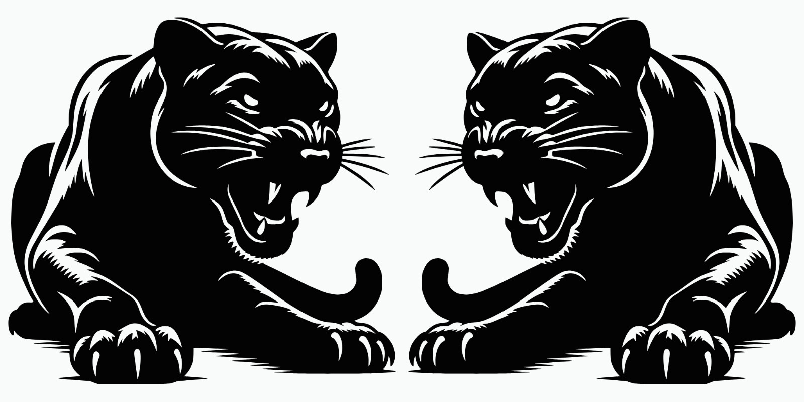 Snarling Black Panther Big Cat Vinyl Sticker Decal
