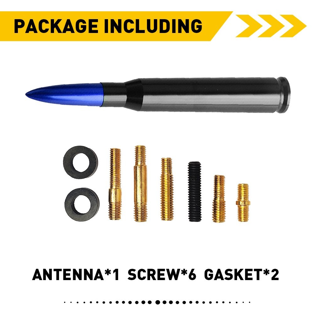 1/2Set CAR BLUE BULLET CAL 50 ANTENNA FIT SILVERADO CHEVY DODGE RAM FORD F150 F2