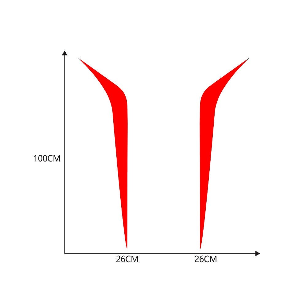 Universal Sport Red Racing Car Hood Stripe Decal Auto Vinyl Bonnet Stickers 2PCS