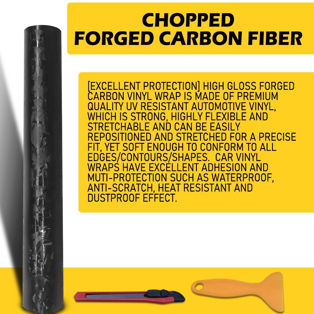 Forged Carbon Fiber Vinyl Wrap Roll Interior Car Wrap Stickers 59INx11.8IN EOA