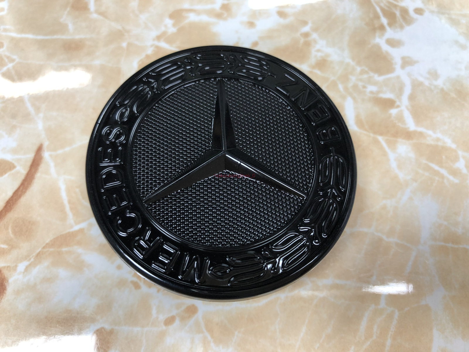 Front Hood Emblem Glossy Black Flat Laurel Wreath Badge W213 E300