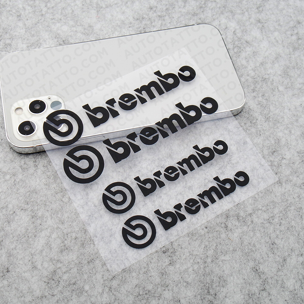 Car Wheels Brake Caliper Brembo Racing Sticker Decal Logo Decoration Sport Black