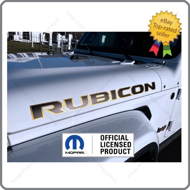 (2x) Set Jeep Gladiator RUBICON 392 Gold Bronze Hood Decals Stickers JL FJ5S3
