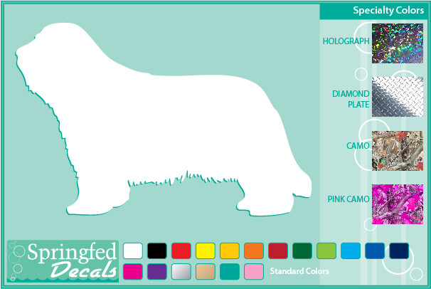 BEARDED COLLIE SILHOUETTE cut vinyl decal #1 Dog stickers