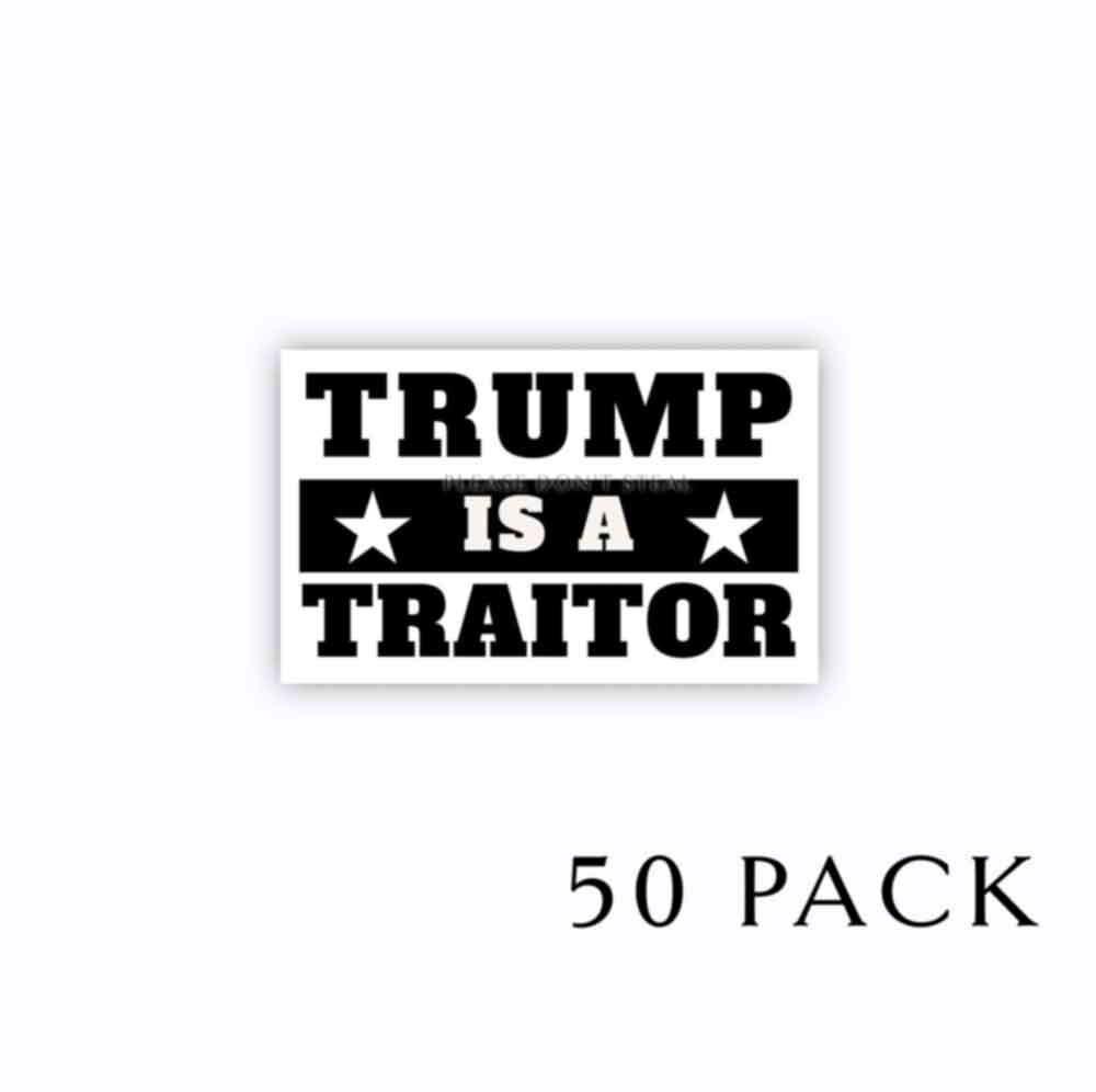 Trump is a Traitor Anti Trump MINI 3″ Political Mini Stickers B&W 50 pack