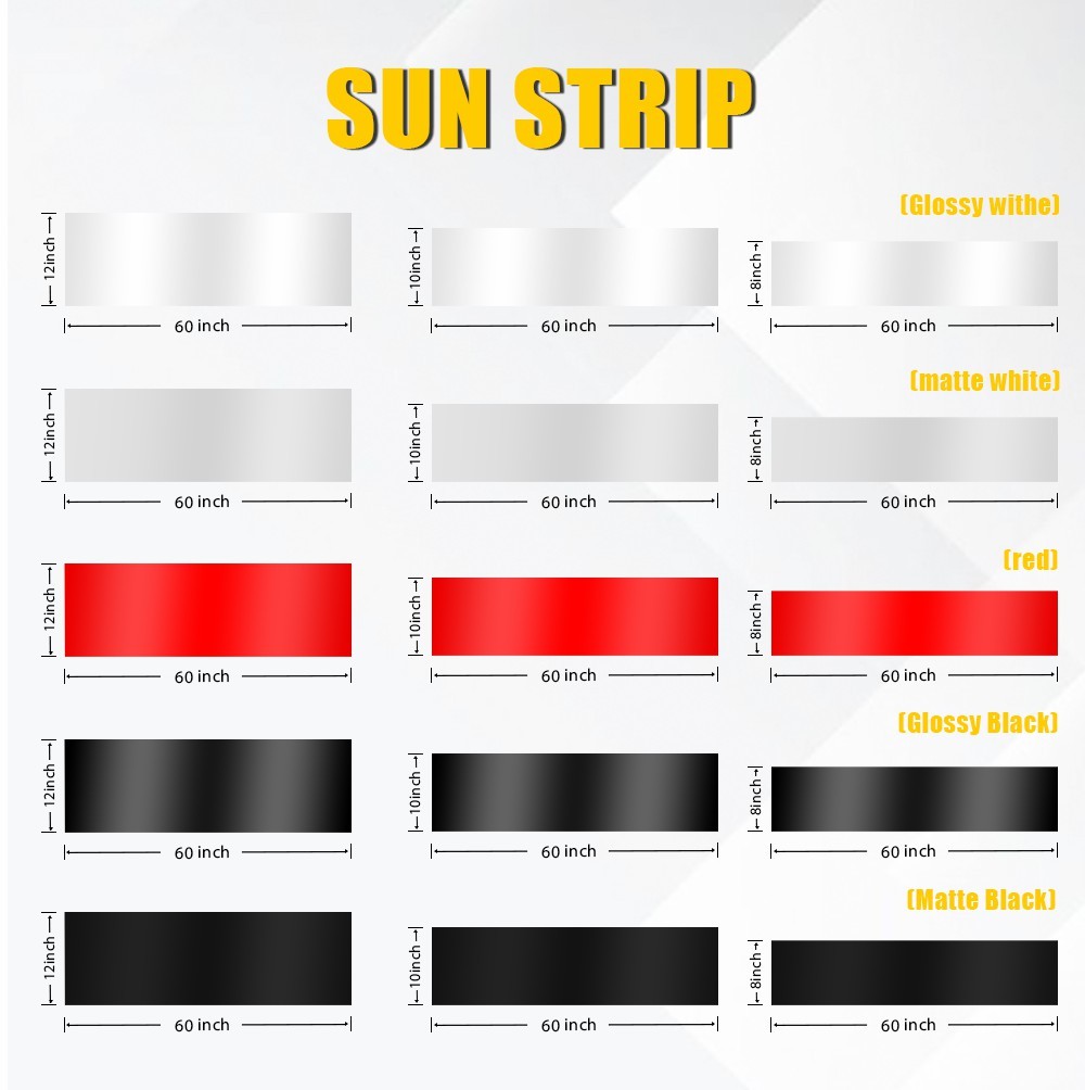 Sun Visor Strip Windshield Banner Vinyl Long Lasting Premium Blank Decal 150cm