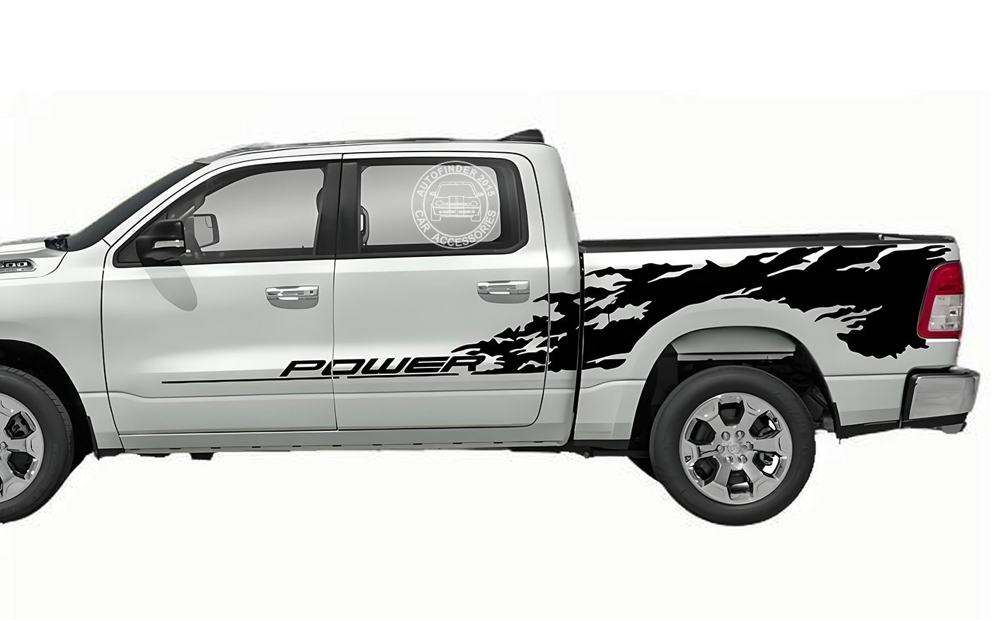 Pickup Truck Distorted Stripe Graphics Sticker For Dodge Ram Toyota Tacoma Hilux
