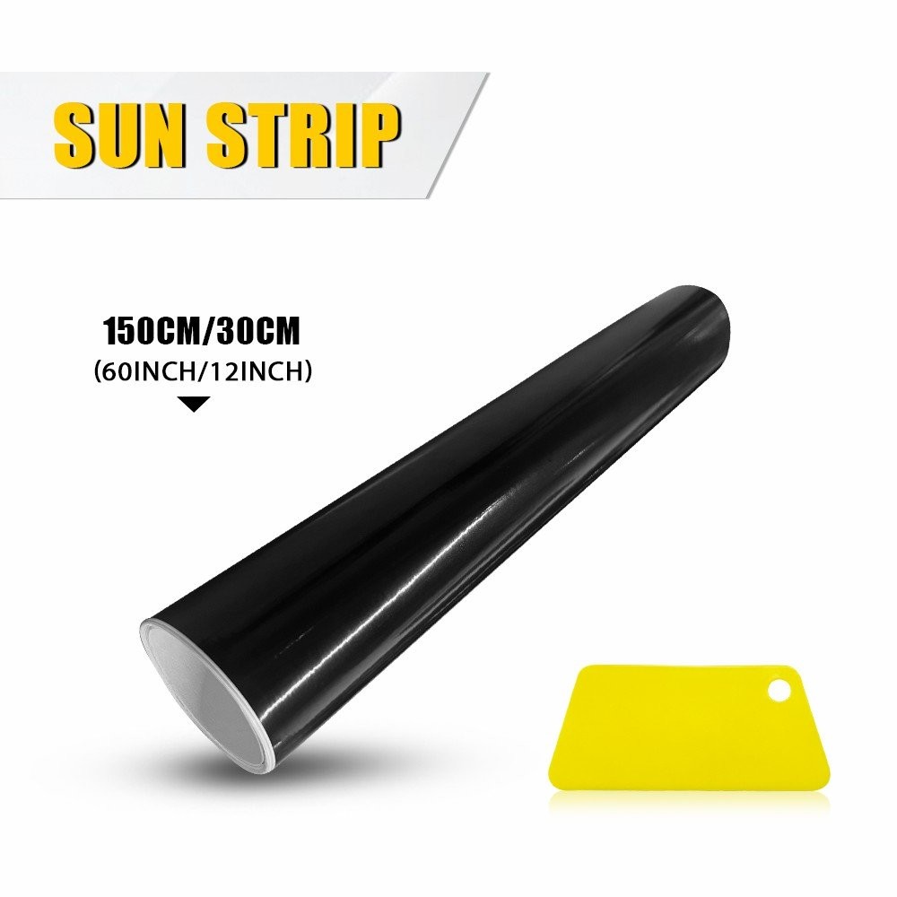 60×12″ Car Sun Windshield Visor Vinyl PVC Window Tint Decal Strip Black Sticker`
