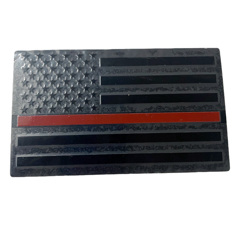 2PCS 3D Metal Black Red American Flag Emblem Sticker Decor for Car Truck Vehicle