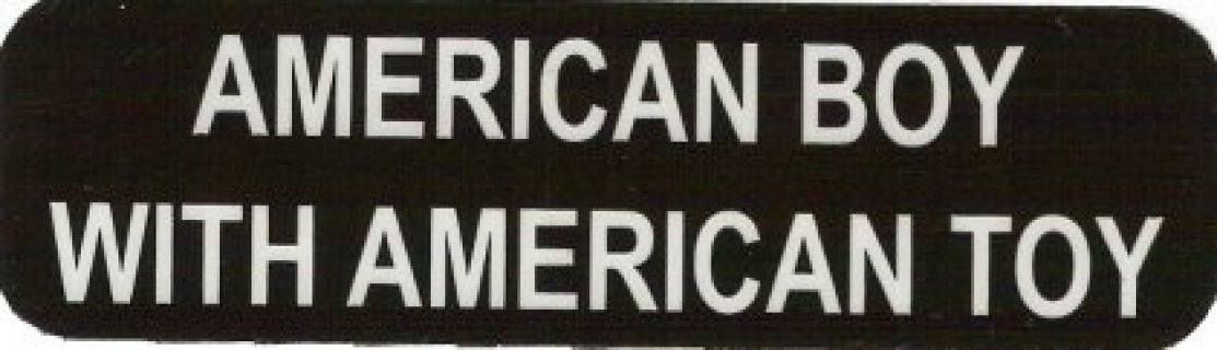 Motorcycle Sticker for Helmets or toolbox 1,294 American boy with american toy