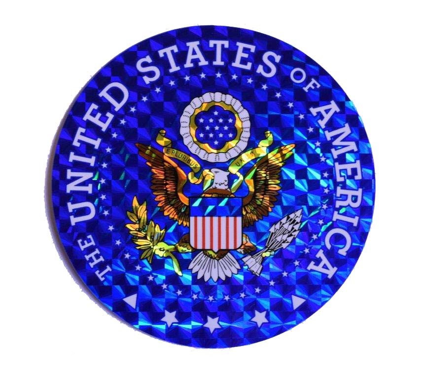 Pack of 2 US President Circle Flag Reflective Decal Bumper Sticker
