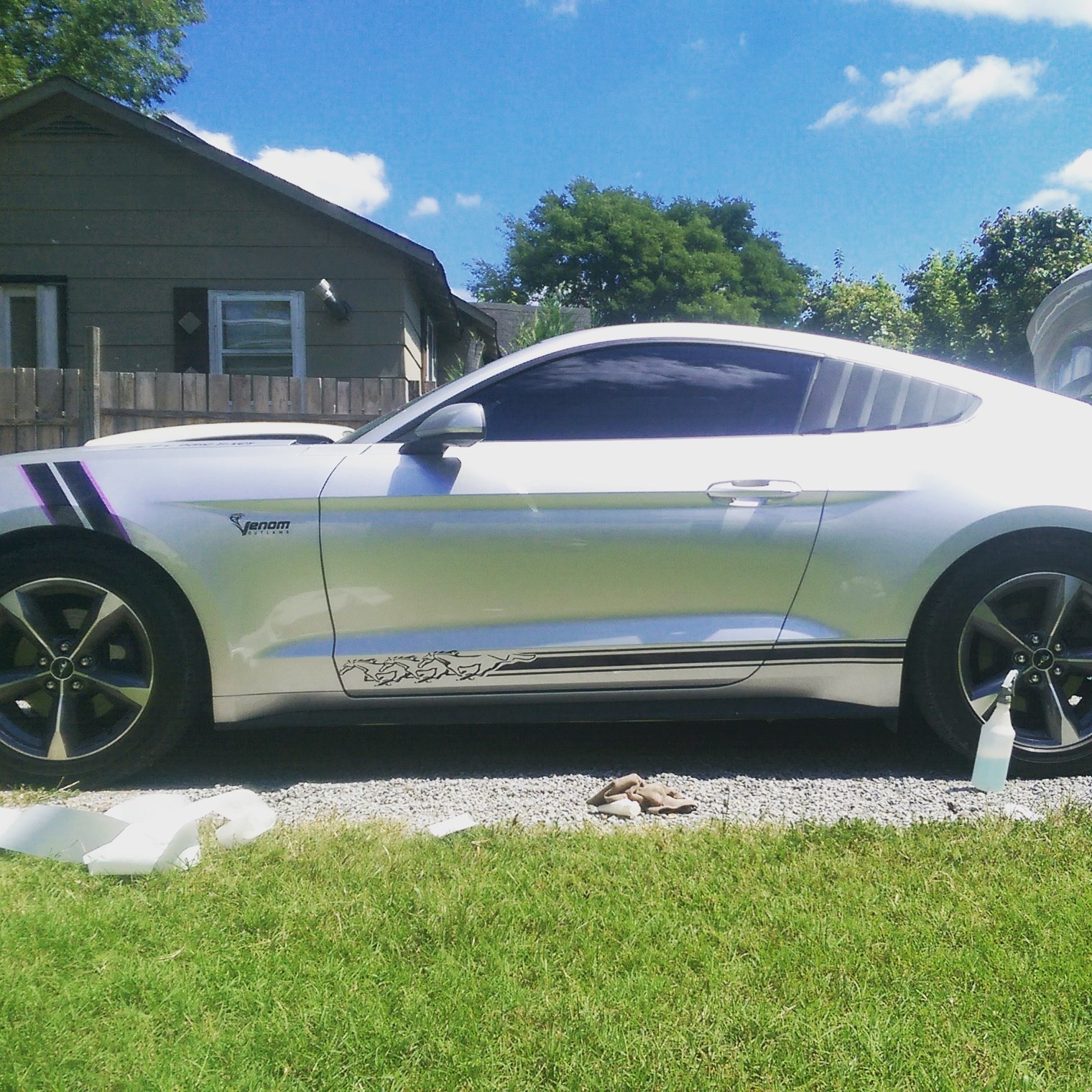 3 Horse Running Fit all Year Mustang Rocker stripes Stripe Graphics Set Decals