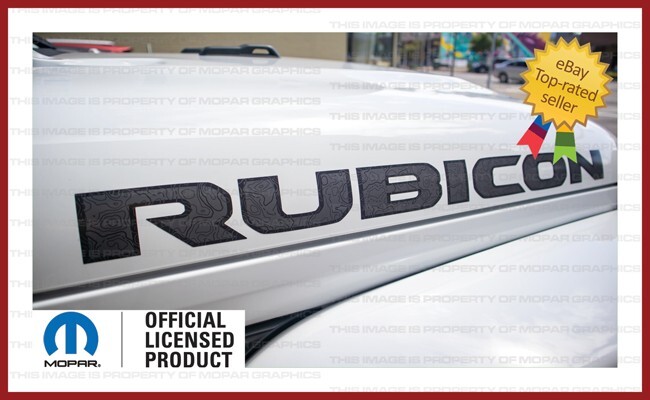 18-23 Jeep Wrangler RUBICON Hood Decals Stickers JL map hiking gray black FJ2H8