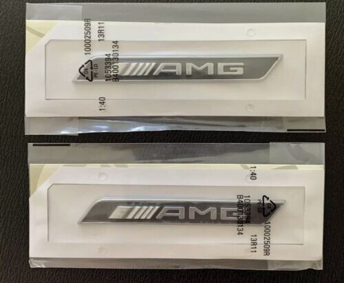 2 x AMG Chrome Side Decal Badge Sticker for Mercedes-Benz AMG Sport