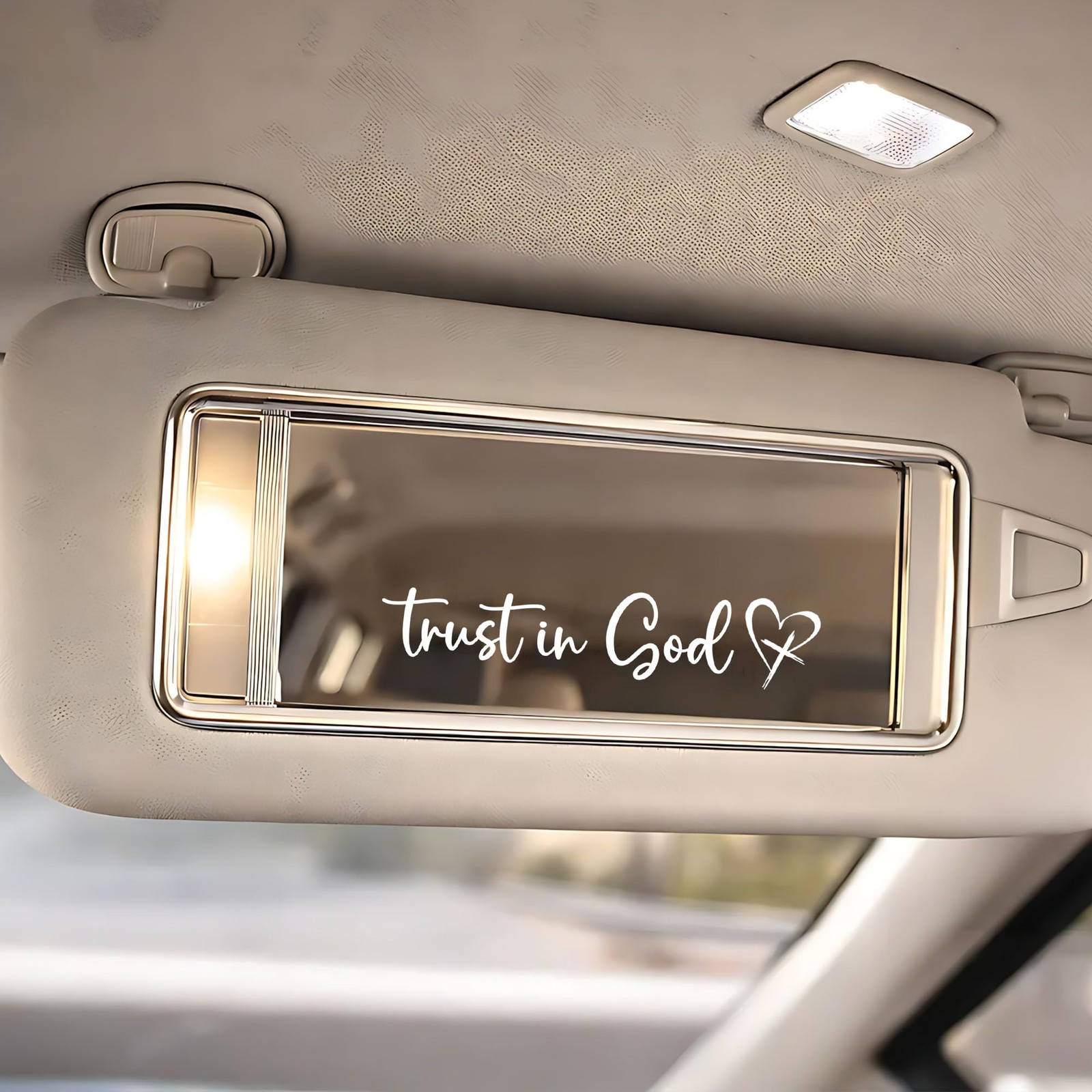 VICILO Trust in God Car Mirror Decal 1 Pack, Rearview Black