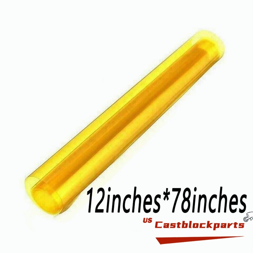 Fit For Headlight Taillight Transparent Yellow Lens Vinyl Protection Film12″x78″