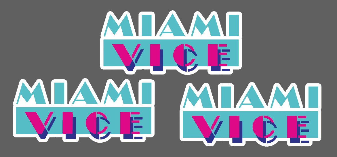 Miami Vice Vinyl Decal Car Truck SUV Laptop Miami Vice Sticker Free Shipping!
