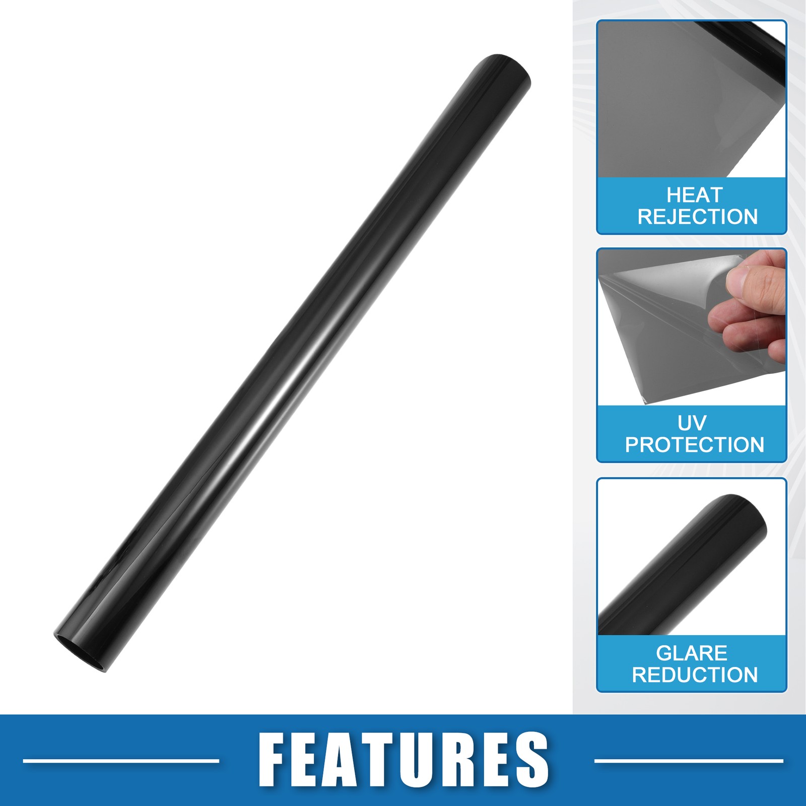 Automotive Window Tint Film 25% VLT 0.5x5m Heat Block Scratch Resistant Black