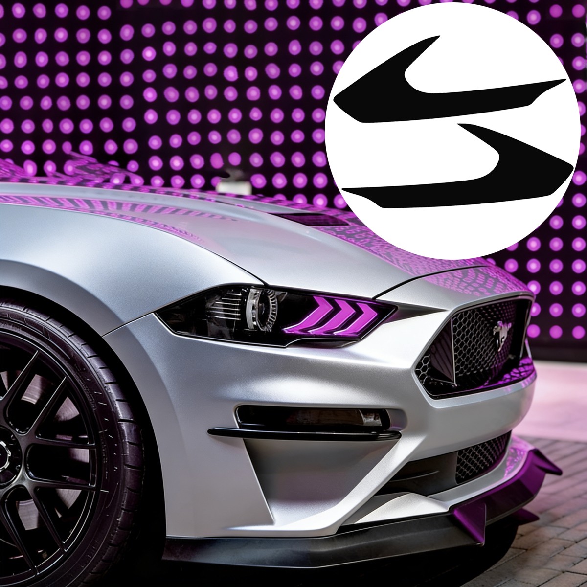 Headlight Side Marker Decal Smoked Vinyl Overlay Tint For 2018-2021 Ford Mustang