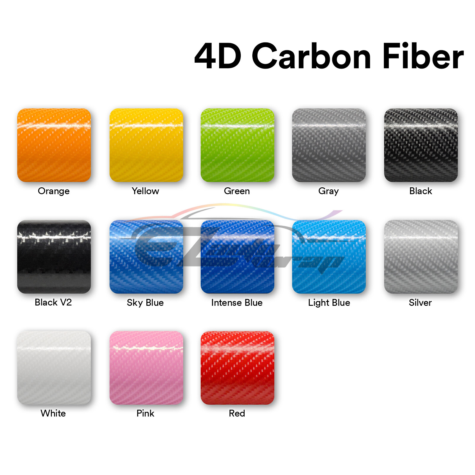 4D Carbon Fiber Black Version 2 Vinyl Wrap Sticker Bubble Free Air Release DIY
