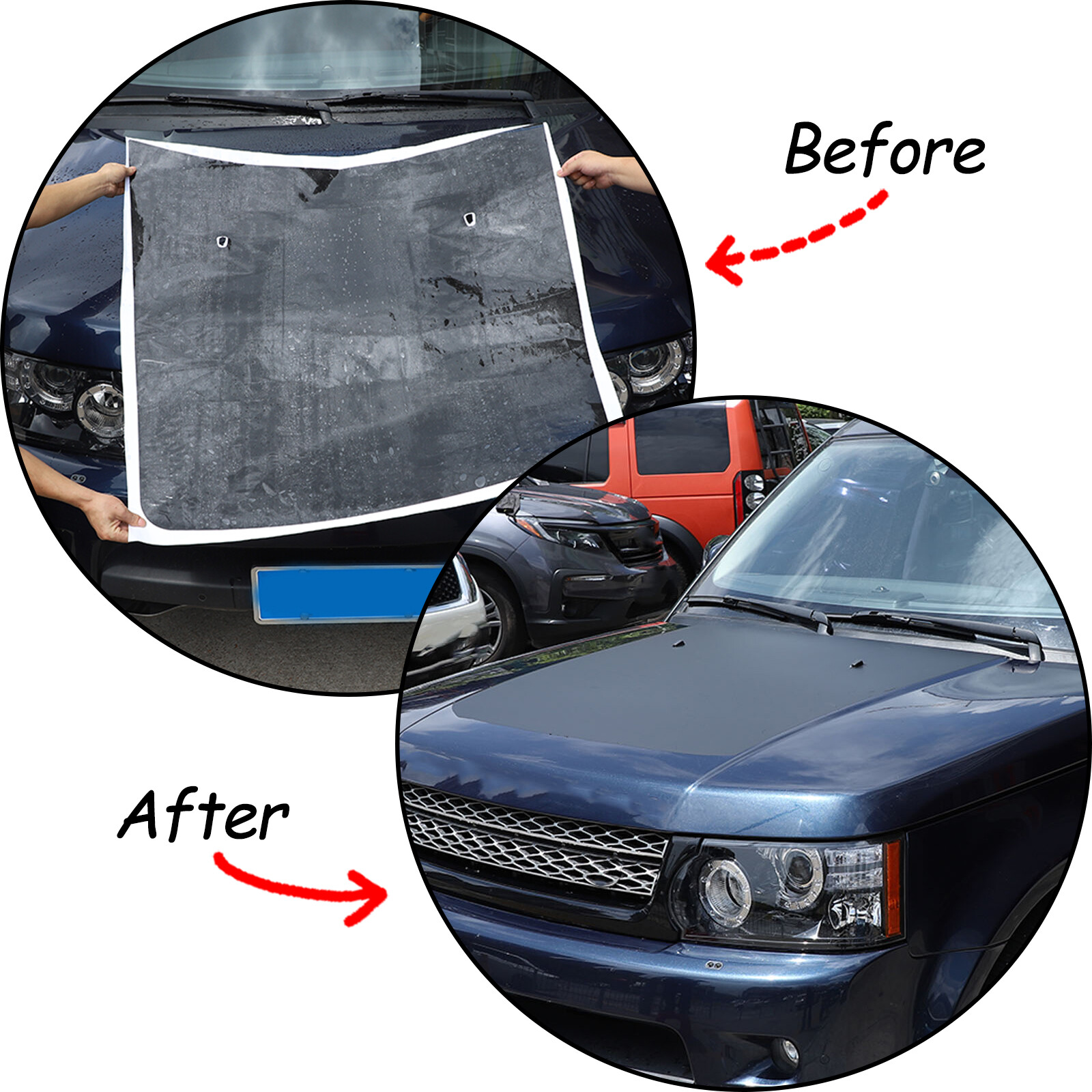 Black PVC Front Hood Vinyls Decal Fits Land Rover Range Rover Sport 2005-2013