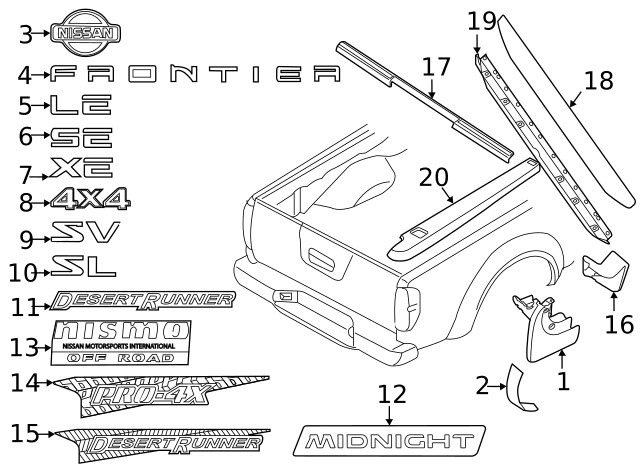 Genuine Nissan Truck Bed Decal 99099-EA80A