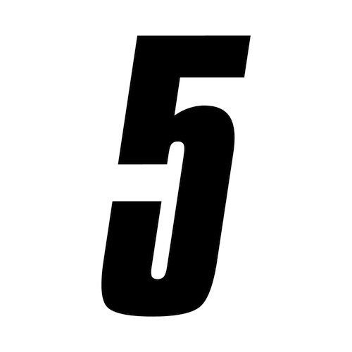 8 inch tall Number 5 Black Race racing numbers decals motorcycle dirt bike mx