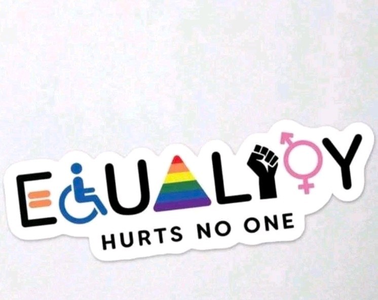 Equality Hurts No One Sticker Pride BLM Feminism Free Shipping 3x3in