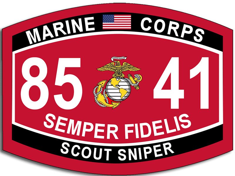 3×4 inch Marine Corps 8541 Scout Sniper Sticker (US Corps Decal Logo) USMC Lic.