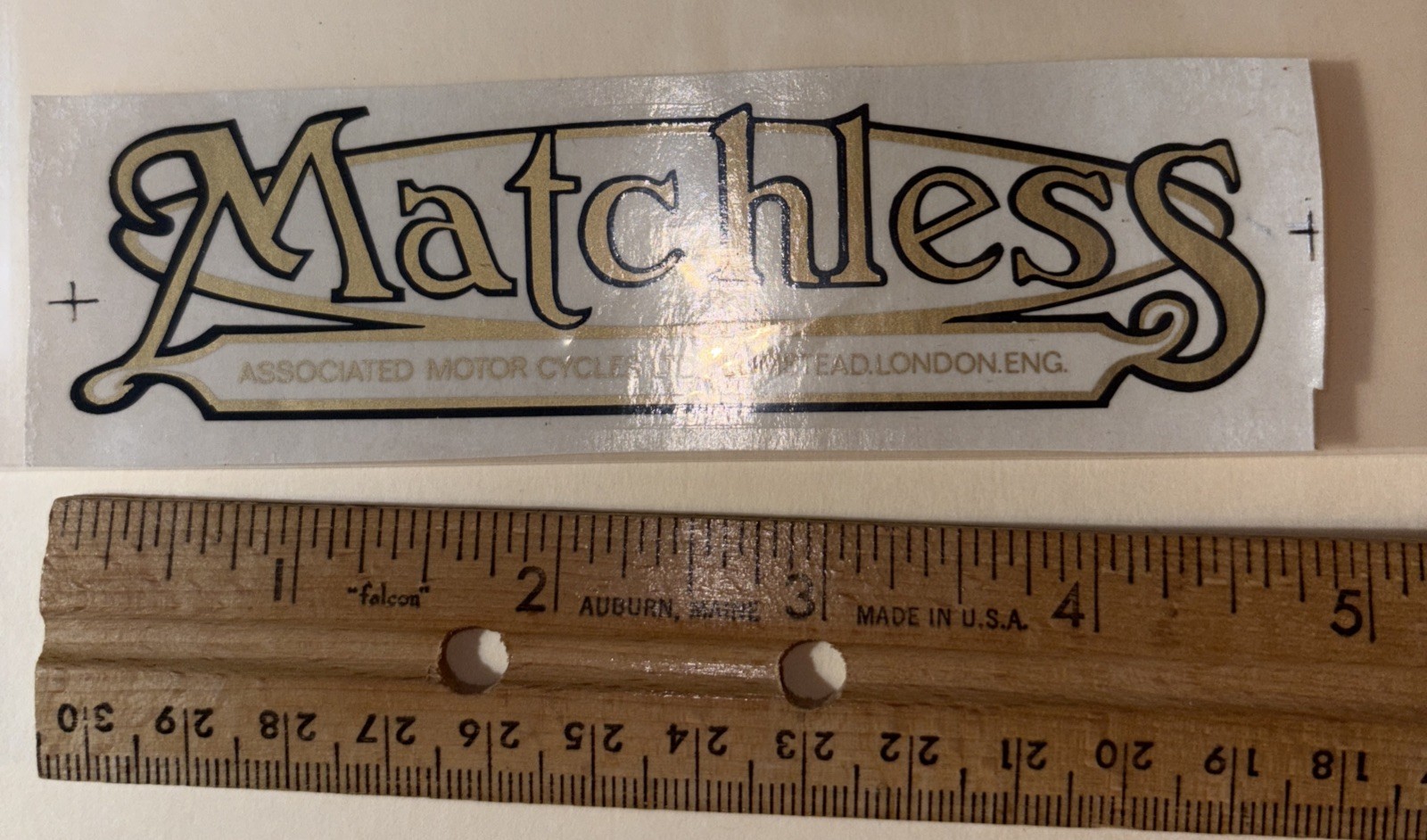MATCHLESS Gold White 4.5” Vinyl Transfer Decal Sticker