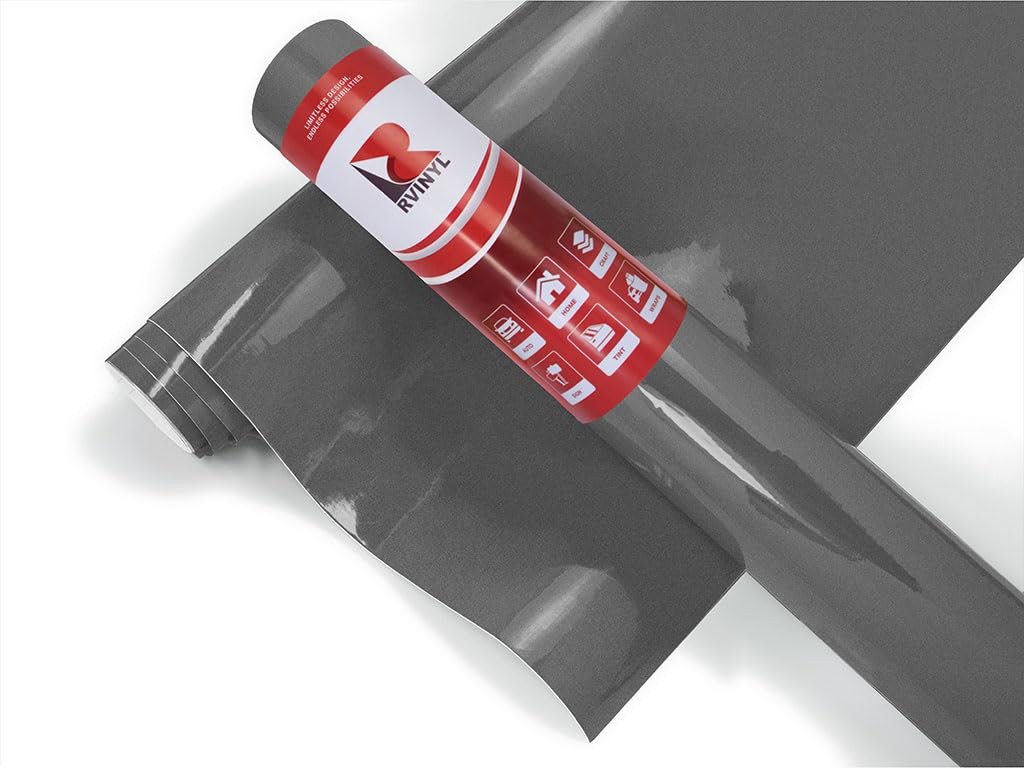 Gloss Anthracite Vinyl Car Wrap Film 1ft x 1ft Thick Dual Cast Sheet