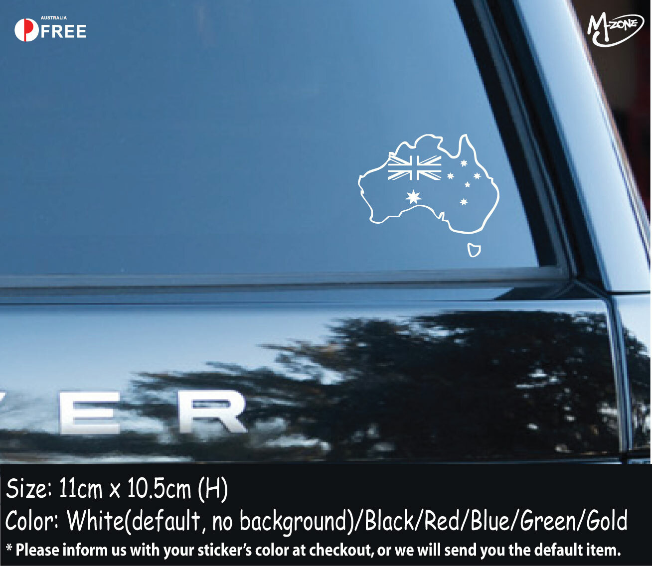 Australia Map + Flag Sticker Decals Reflective Outline 11×10.5cm Best Gifts